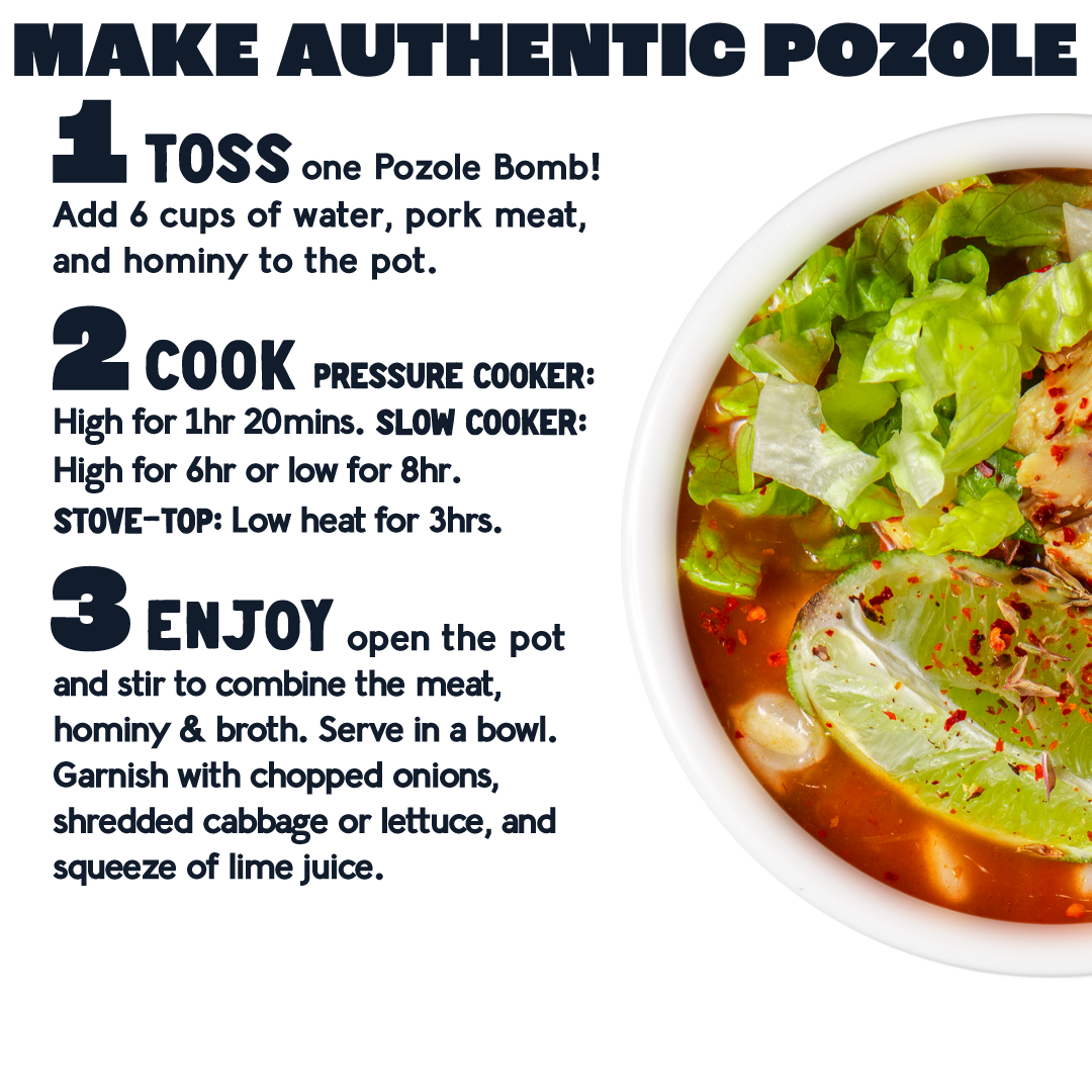 Pozole Bomb Seasoning for Chicken Pozole Recipe, Pork Pozole Recipe, and Authentic, Bold Flavor - EZ Bombs